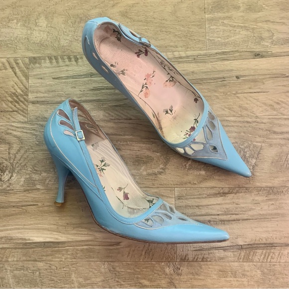 Dolce & Gabbana Shoes - Dolce & Gabbana Leather Suede Floral Cut Out Pointy Pumps Stilletto